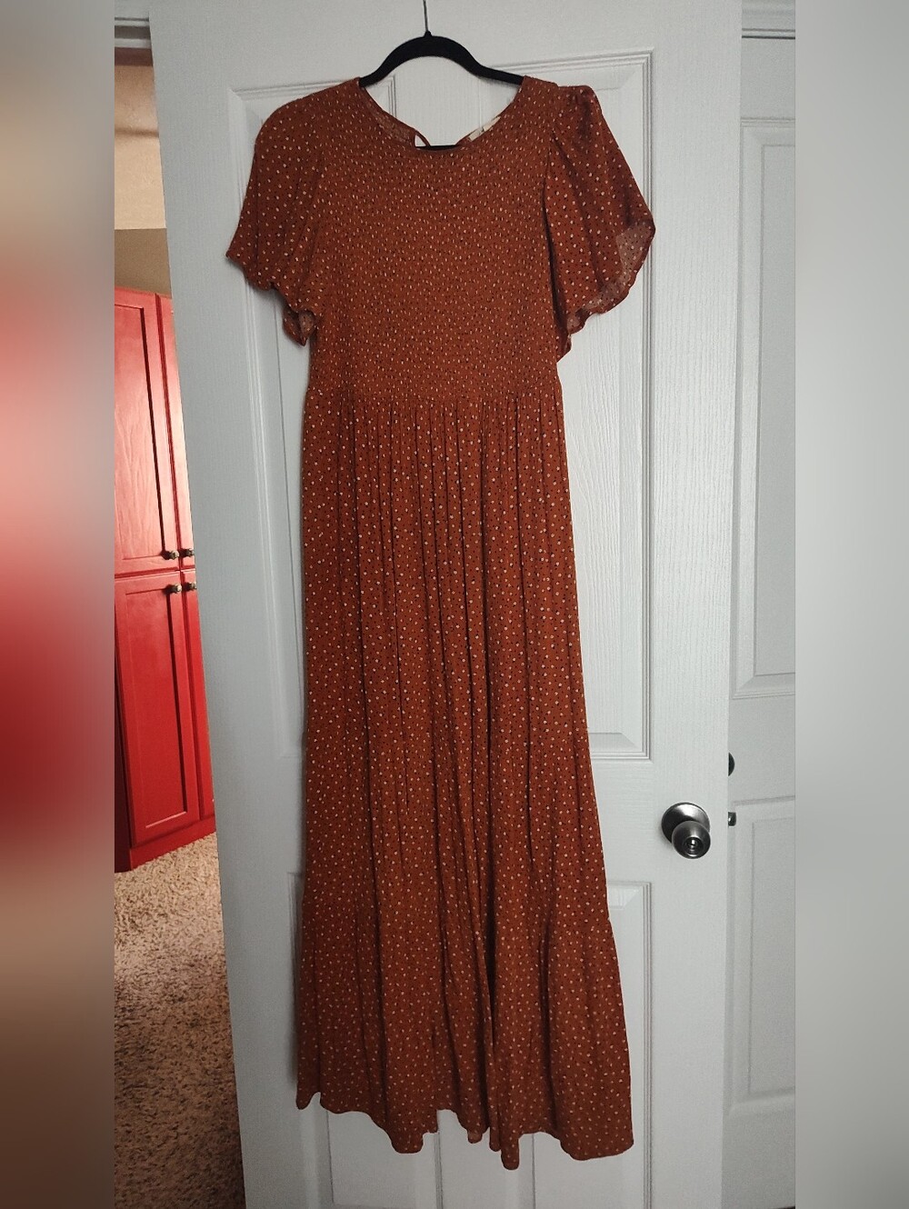 Piper & Scoot In Bloom Dark Orange Floral Maxi Dress